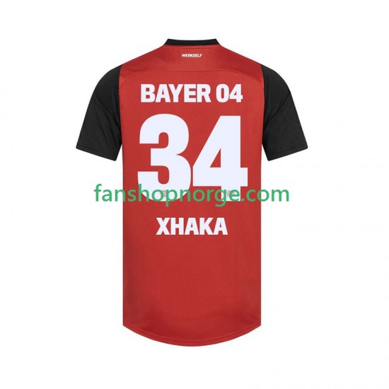 Billige Fotballdrakter Bayer 04 Leverkusen XHAKA 34 Herre Hjemmedrakt 2024-2025 Kortermet
