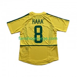 Billige Fotballdrakter Brasil KAKA 8 Retro Herre Hjemmedrakt 2002 Kortermet