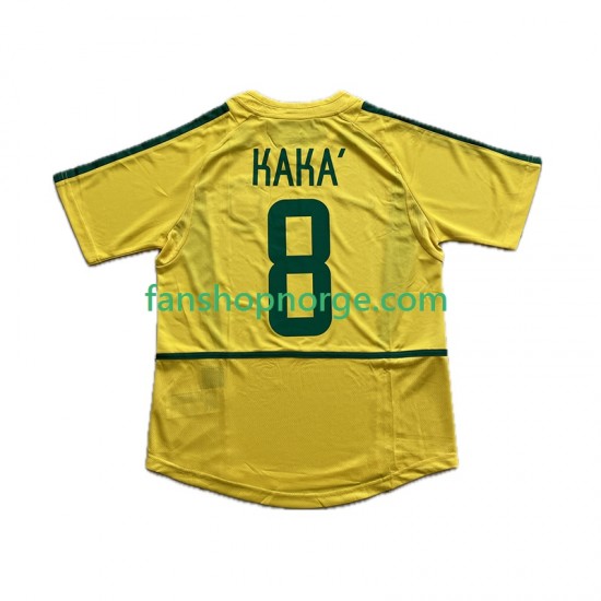 Billige Fotballdrakter Brasil KAKA 8 Retro Herre Hjemmedrakt 2002 Kortermet