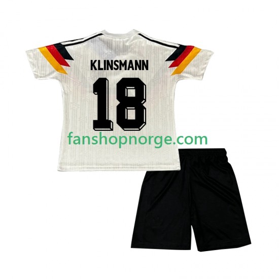 Billige Fotballdrakter Tyskland Klinsmann 18 1990 Retro Barn Hjemmedrakt Kortermet