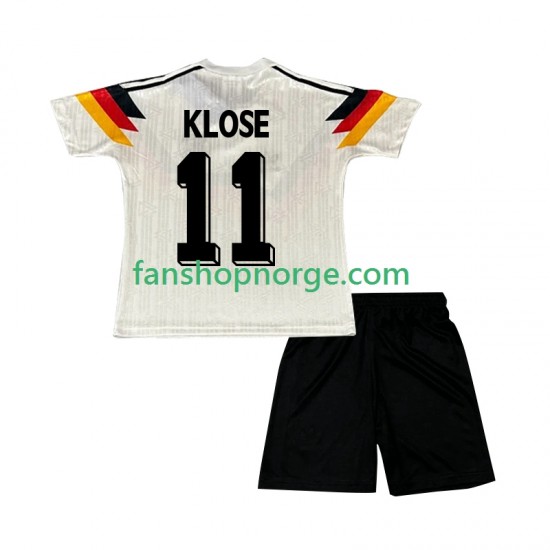 Billige Fotballdrakter Tyskland Klose 11 1990 Retro Barn Hjemmedrakt Kortermet