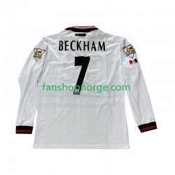 Billige Fotballdrakter Manchester United Beckham 7 Retro Herre Bortedrakt 1998 1999 Langermet