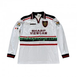 Billige Fotballdrakter Manchester United Beckham 7 Retro Herre Bortedrakt 1998 1999 Langermet