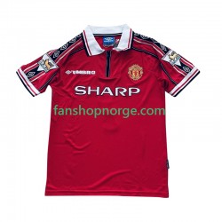 Billige Fotballdrakter Manchester United Beckham 7 Retro Herre Hjemmedrakt 1998 1999 Kortermet