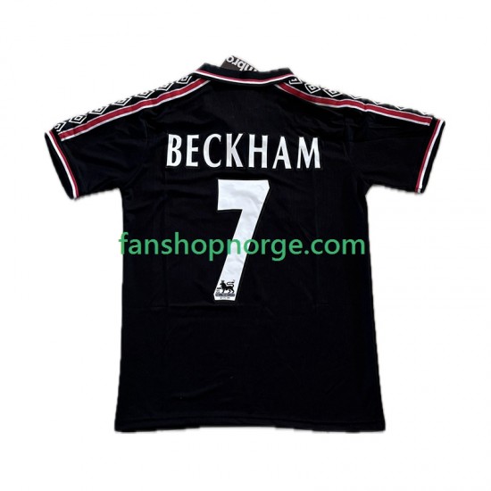 Billige Fotballdrakter Manchester United Beckham 7 Retro Herre Tredjedrakt 1998 1999 Kortermet