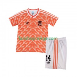 Billige Fotballdrakter Nederland Cruyff 14 1988 Retro Barn Hjemmedrakt Kortermet