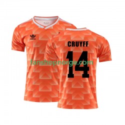 Billige Fotballdrakter Nederland Cruyff 14 1988 Retro Herre Hjemmedrakt Kortermet