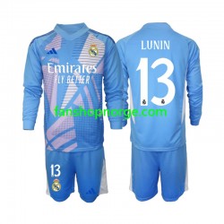 Billige Fotballdrakter Real Madrid Andriy Lunin 13 Keeper Barn Hjemmedrakt 2024-2025 Langermet