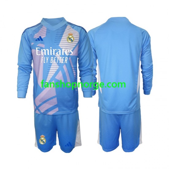 Billige Fotballdrakter Real Madrid Keeper Barn Hjemmedrakt 2024-2025 Langermet