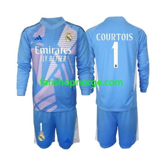 Billige Fotballdrakter Real Madrid Thibaut Courtois 1 Keeper Barn Hjemmedrakt 2024-2025 Langermet