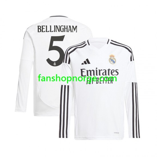 Billige Fotballdrakter Real Madrid Jude Bellingham 5 Herre Hjemmedrakt 2024-2025 Langermet