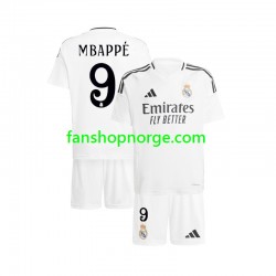 Billige Fotballdrakter Real Madrid Kylian Mbappé 9 Barn Hjemmedrakt 2024-2025 Kortermet