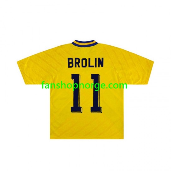 Billige Fotballdrakter Sverige Brolin 11 Retro Herre Hjemmedrakt 1994 Kortermet