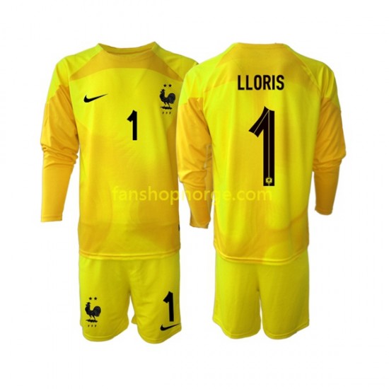 Billige Fotballdrakter Frankrike Hugo Lloris 1 Keeper Barn Tredjedrakt World Cup 2022 Langermet