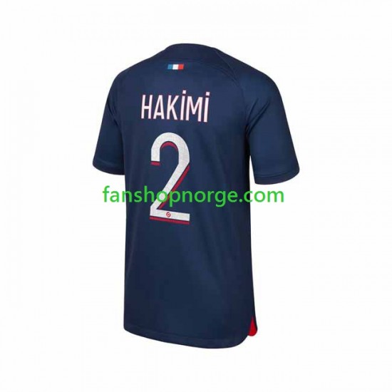 Billige Fotballdrakter Paris Saint-Germain Hakimi 2 Herre Hjemmedrakt 2023-2024 Kortermet