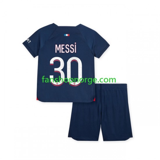 Billige Fotballdrakter Paris Saint-Germain Lionel Messi 30 Barn Hjemmedrakt 2023-2024 Kortermet