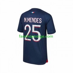 Billige Fotballdrakter Paris Saint-Germain N.Mendes 25 Herre Hjemmedrakt 2023-2024 Kortermet