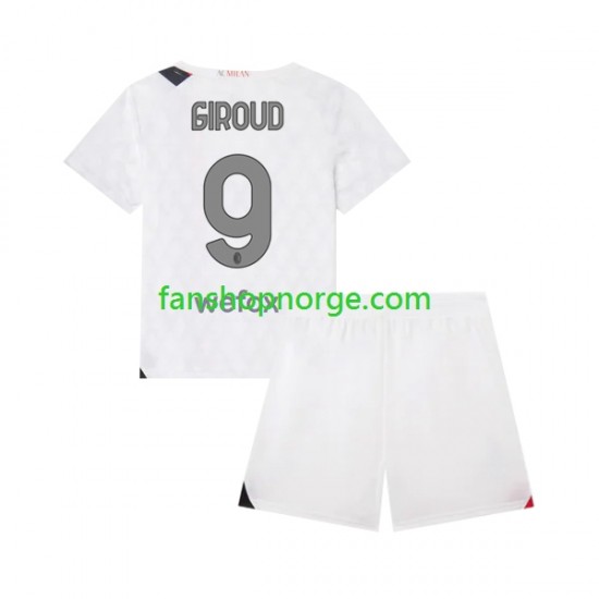 Billige Fotballdrakter AC Milan Olivier Giroud 9 Barn Bortedrakt 2023-2024 Kortermet