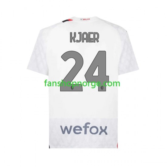 Billige Fotballdrakter AC Milan Simon Kjaer 24 Herre Bortedrakt 2023-2024 Kortermet