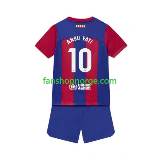Billige Fotballdrakter FC Barcelona Ansu Fati 10 Barn Hjemmedrakt 2023-2024 Kortermet