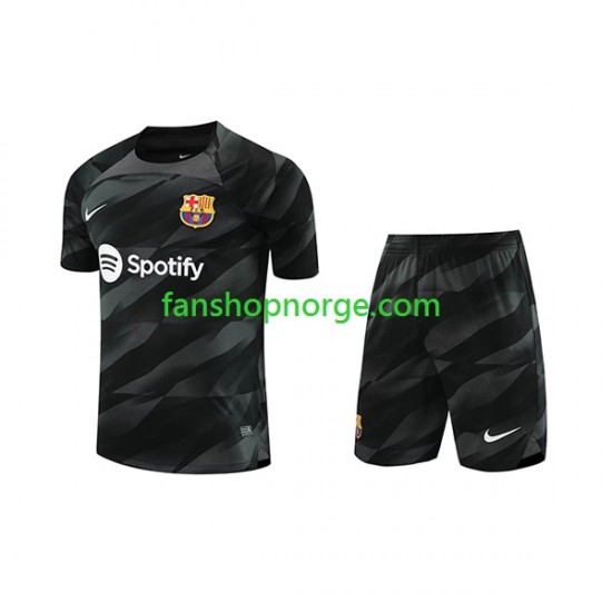 Billige Fotballdrakter FC Barcelona Keeper Barn Bortedrakt 2023-2024 Kortermet