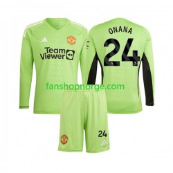 Billige Fotballdrakter Manchester United Andre Onana 24 Keeper Barn Hjemmedrakt 2023-2024 Langermet