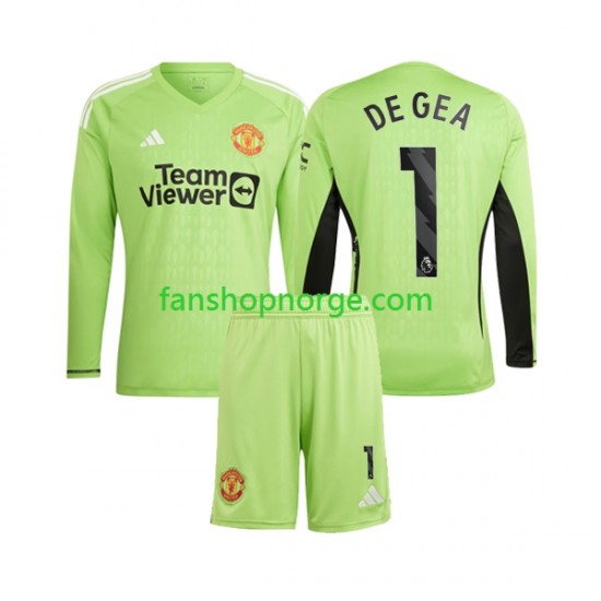 Billige Fotballdrakter Manchester United De Gea 1 Keeper Barn Hjemmedrakt 2023-2024 Langermet