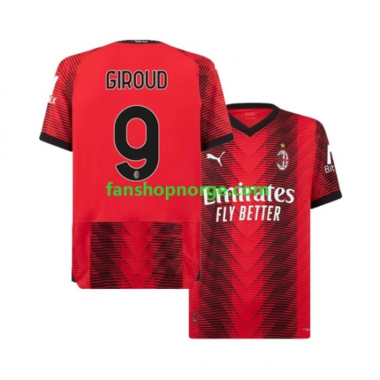 Billige Fotballdrakter AC Milan Olivier Giroud 9 Herre Hjemmedrakt 2023-2024 Kortermet