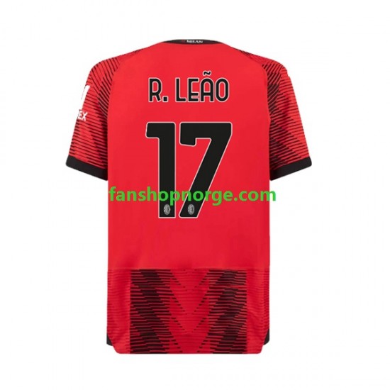 Billige Fotballdrakter AC Milan Rafael Leao 17 Herre Hjemmedrakt 2023-2024 Kortermet