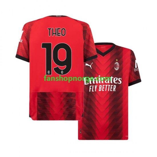 Billige Fotballdrakter AC Milan Theo Hernandez 19 Herre Hjemmedrakt 2023-2024 Kortermet