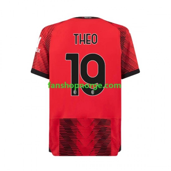 Billige Fotballdrakter AC Milan Theo Hernandez 19 Herre Hjemmedrakt 2023-2024 Kortermet