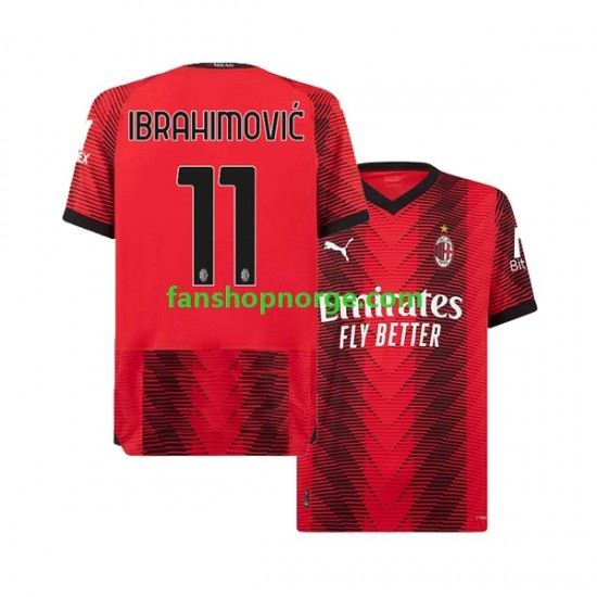 Billige Fotballdrakter AC Milan Zlatan Ibrahimović 11 Herre Hjemmedrakt 2023-2024 Kortermet