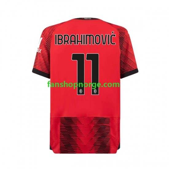 Billige Fotballdrakter AC Milan Zlatan Ibrahimović 11 Herre Hjemmedrakt 2023-2024 Kortermet
