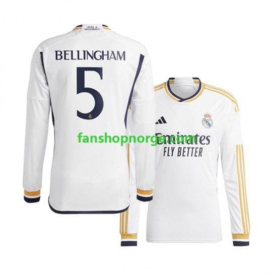 Billige Fotballdrakter Real Madrid Jude Bellingham 5 Herre Hjemmedrakt 2023-2024 Langermet