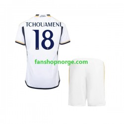 Billige Fotballdrakter Real Madrid TCHOUAMENI 18 Barn Hjemmedrakt 2023-2024 Kortermet