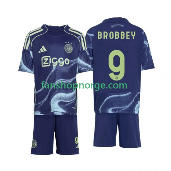 Billige Fotballdrakter AFC Ajax Brian Brobbey 9 Barn Bortedrakt 2025-2026 Kortermet