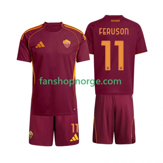 Billige Fotballdrakter Roma Evan Ferguson 11 Barn Hjemmedrakt 2025-2026 Kortermet