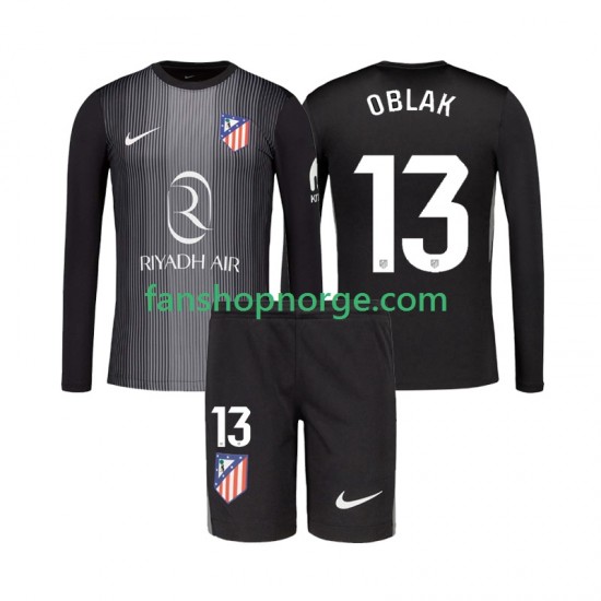 Billige Fotballdrakter Atlético Madrid Jan Oblak 13 Keeper Barn Bortedrakt 2025-2026 Langermet