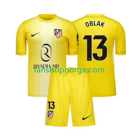 Billige Fotballdrakter Atlético Madrid Jan Oblak 13 Keeper Barn Hjemmedrakt 2025-2026 Kortermet
