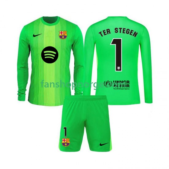 Billige Fotballdrakter FC Barcelona Ter Stegen 1 Keeper Barn Hjemmedrakt 2025-2026 Langermet