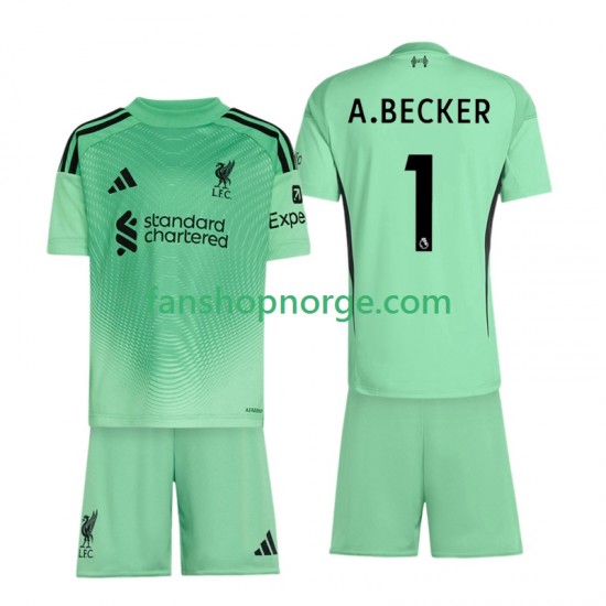 Billige Fotballdrakter Liverpool Alisson Becker 1 Keeper Barn Hjemmedrakt 2025-2026 Kortermet
