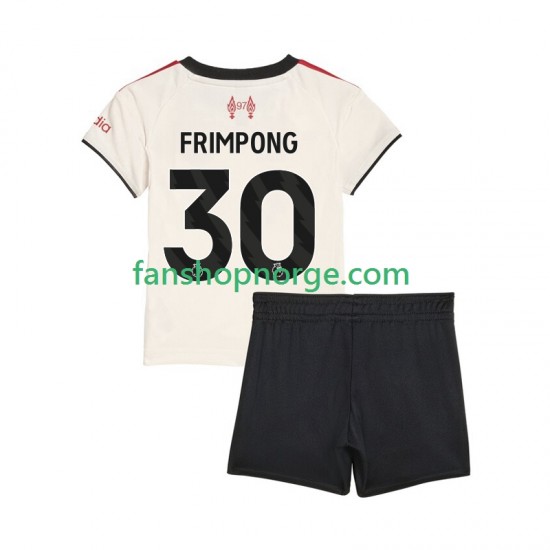 Billige Fotballdrakter Liverpool Jeremie Frimpong 30 Barn Bortedrakt 2025-2026 Kortermet