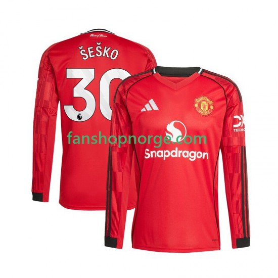 Billige Fotballdrakter Manchester United Benjamin Sesko 30 Herre Hjemmedrakt 2025-2026 Langermet