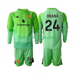 Billige Fotballdrakter Manchester United Andre Onana 24 Keeper Barn Fjerdedrakt 2025-2026 Langermet