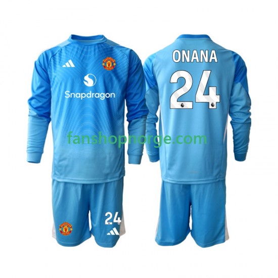 Billige Fotballdrakter Manchester United Andre Onana 24 Keeper Barn Hjemmedrakt 2025-2026 Langermet