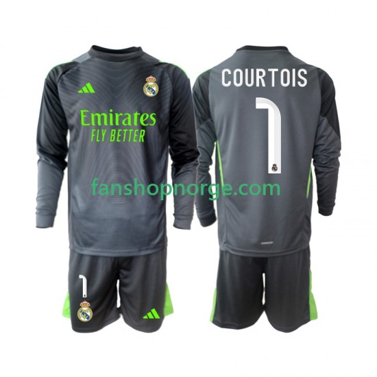 Billige Fotballdrakter Real Madrid Thibaut Courtois 1 Barn Tredjedrakt 2025-2026 Langermet