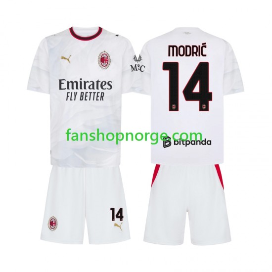 Billige Fotballdrakter AC Milan Modrić Luka 14 Barn Bortedrakt 2026-2027 Kortermet