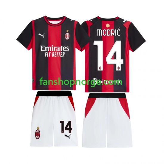 Billige Fotballdrakter AC Milan Modrić Luka 14 Barn Hjemmedrakt 2026-2027 Kortermet