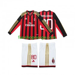 Billige Fotballdrakter AC Milan RONALDINHO 80 2013 2014 Retro Barn Hjemmedrakt Langermet