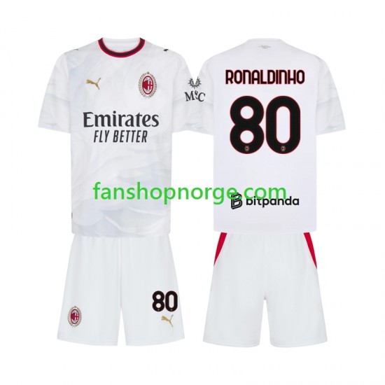 Billige Fotballdrakter AC Milan Ronaldinho 80 Barn Bortedrakt 2026-2027 Kortermet
